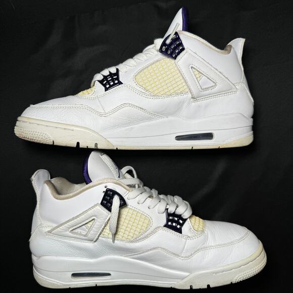 Size 11 - Nike Air Jordan 4 Retro Purple Metallic Men's Shoes - Picture 3 of 11